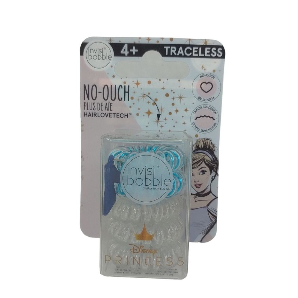 Invisibobble Power Traceless Hair Ring 3 Crystal Clear/2 Blue Disney Princess